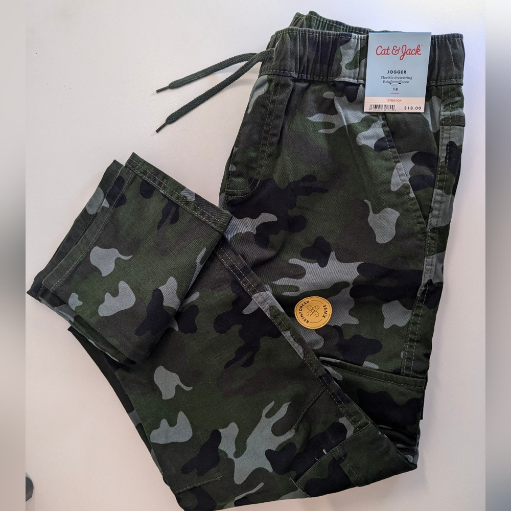 Cargo Pants Drawstring Jogger Pants Camo Print Boy Girl Cat & Jack *New*